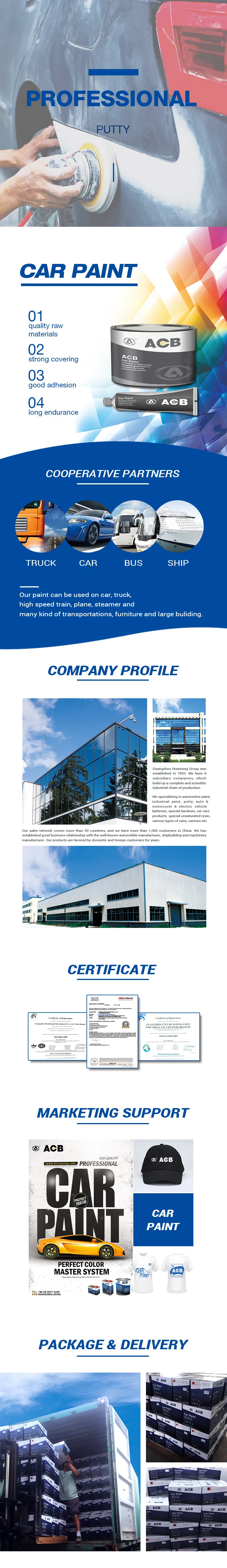 Acb Bpo System Yellow Polyester Putty for Car with Universal Uses