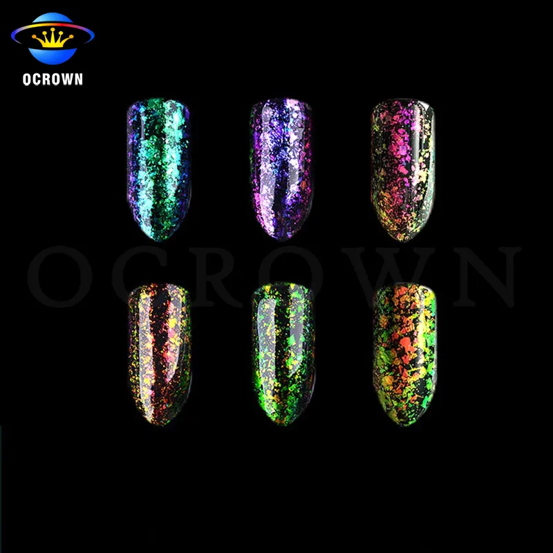 Chameleon Nail Glitter Powder Decoration Cameleon Color Change Flakes Powder
