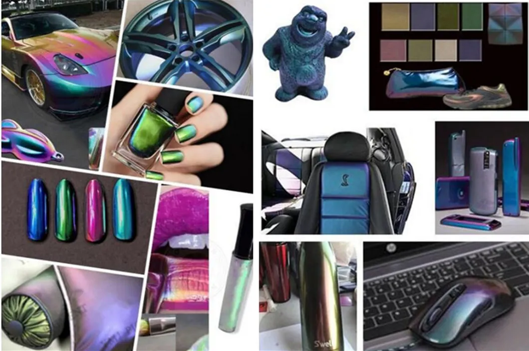 Duochrome Pigment Two Color Cosmetic Two Color Changing Mica Powder Pearlescent Pigment for Eye Shadow