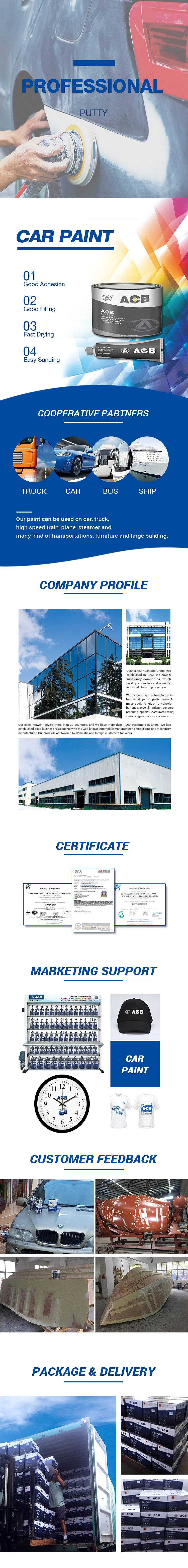 Great Adhesion and Application Property Plastic Polyester Putty Auto Body Filler