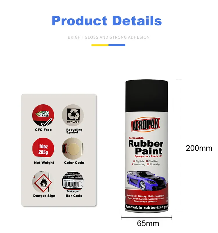 Headlight Rubber Aerosol Paint Cans 400ml with Advanced Techniques