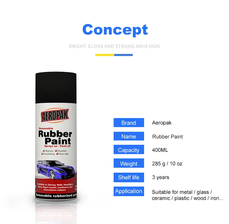 Headlight Rubber Aerosol Paint Cans 400ml with Advanced Techniques