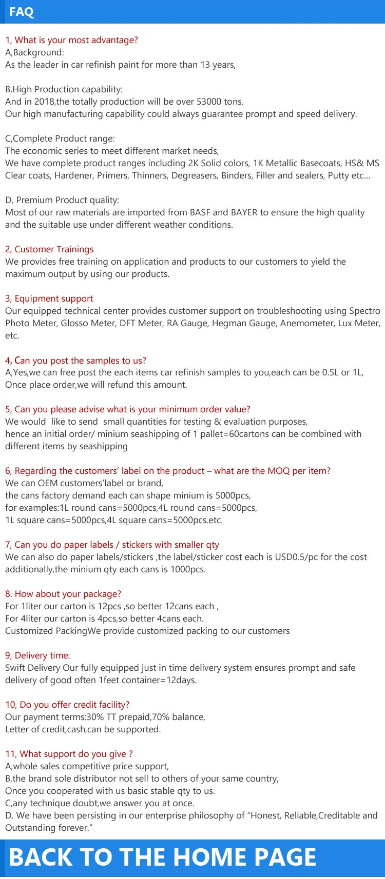 Liquid Coating Leading Technology Weather Ability 2021 Hot Sale Factory Price Acrylic Spray Auto Coating Car Repair Paints