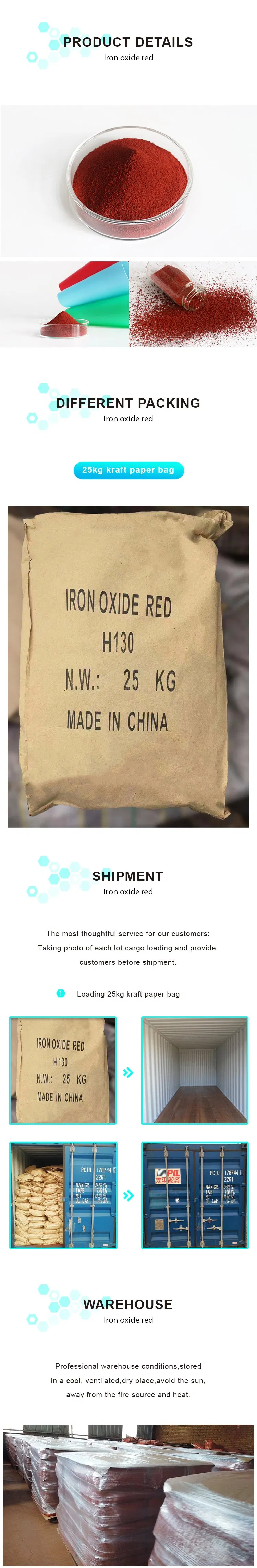 Red Iron Oxide 1332-37-2 Pigment Manufacturer H130 190 Iron Oxide Red