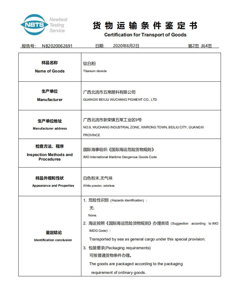 RS103 Rutile Titanium Dioxide Wallpaper, Rubber, Paint Anatase Titanium Dioxide